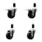 Service Caster 3.5'' Phenolic Swivel 1-3/8'' Expand Stem Caster Set 2 Total Lock Brakes, 4PK SCC-EXTTL20S3514-PHS-2-S-2-138 - alternate 1